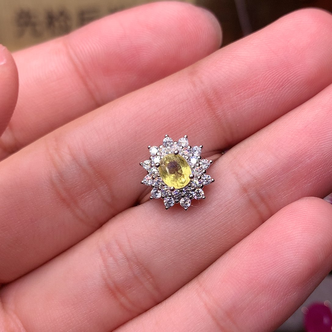 蓝宝石戒指银S925镶嵌