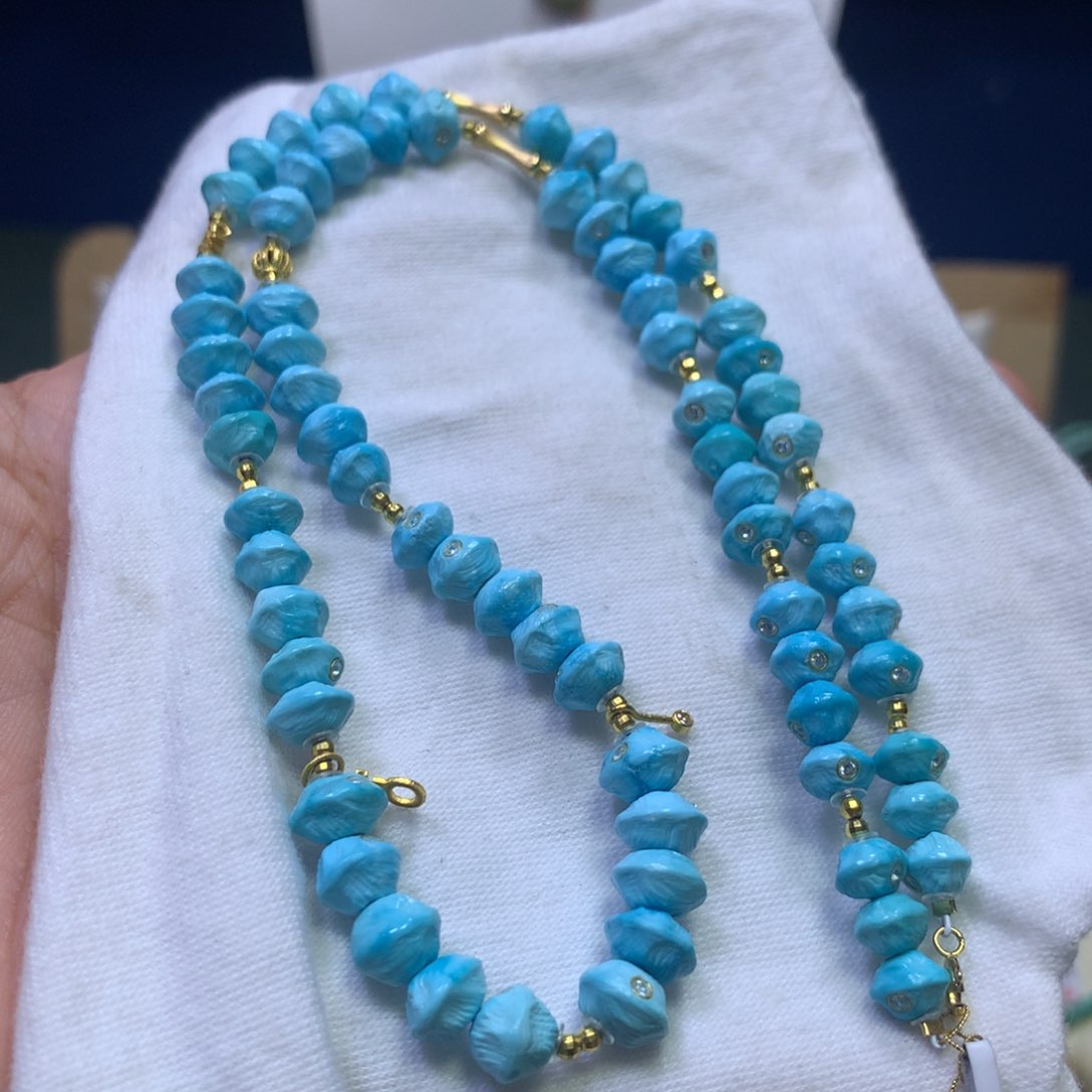 绿松石项链18K金镶嵌