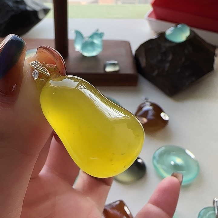 岫玉银S925镶嵌吊坠(不含链)