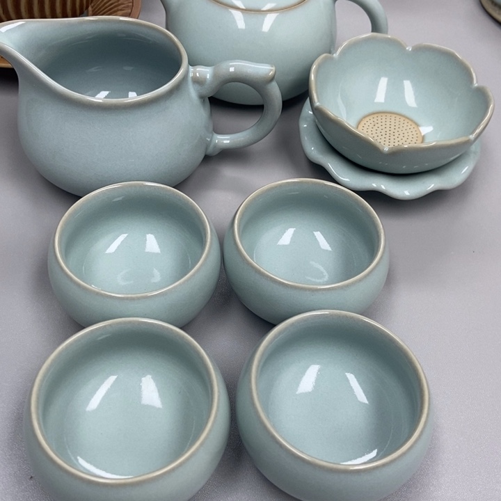 瓷柯**齐天青色赵琳老师七件套