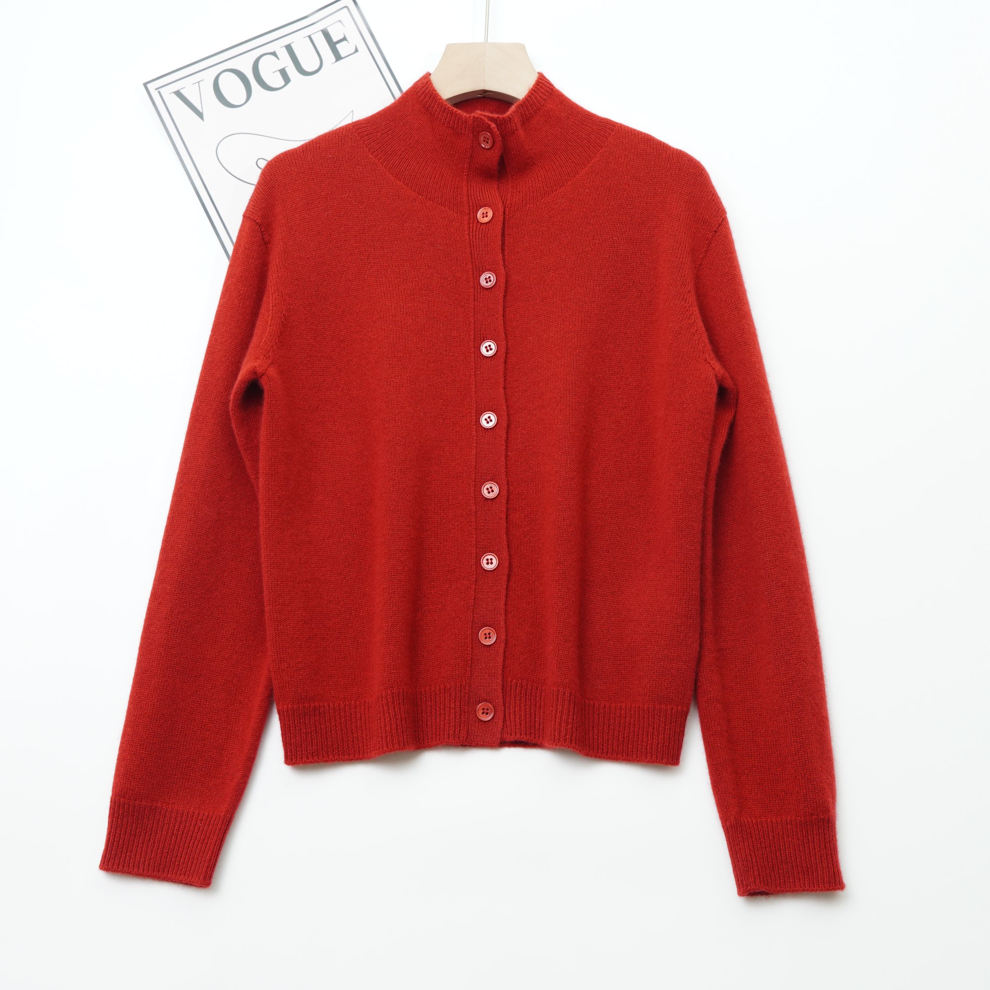 【子溪说衣】红色无缝开衫HE-25F14