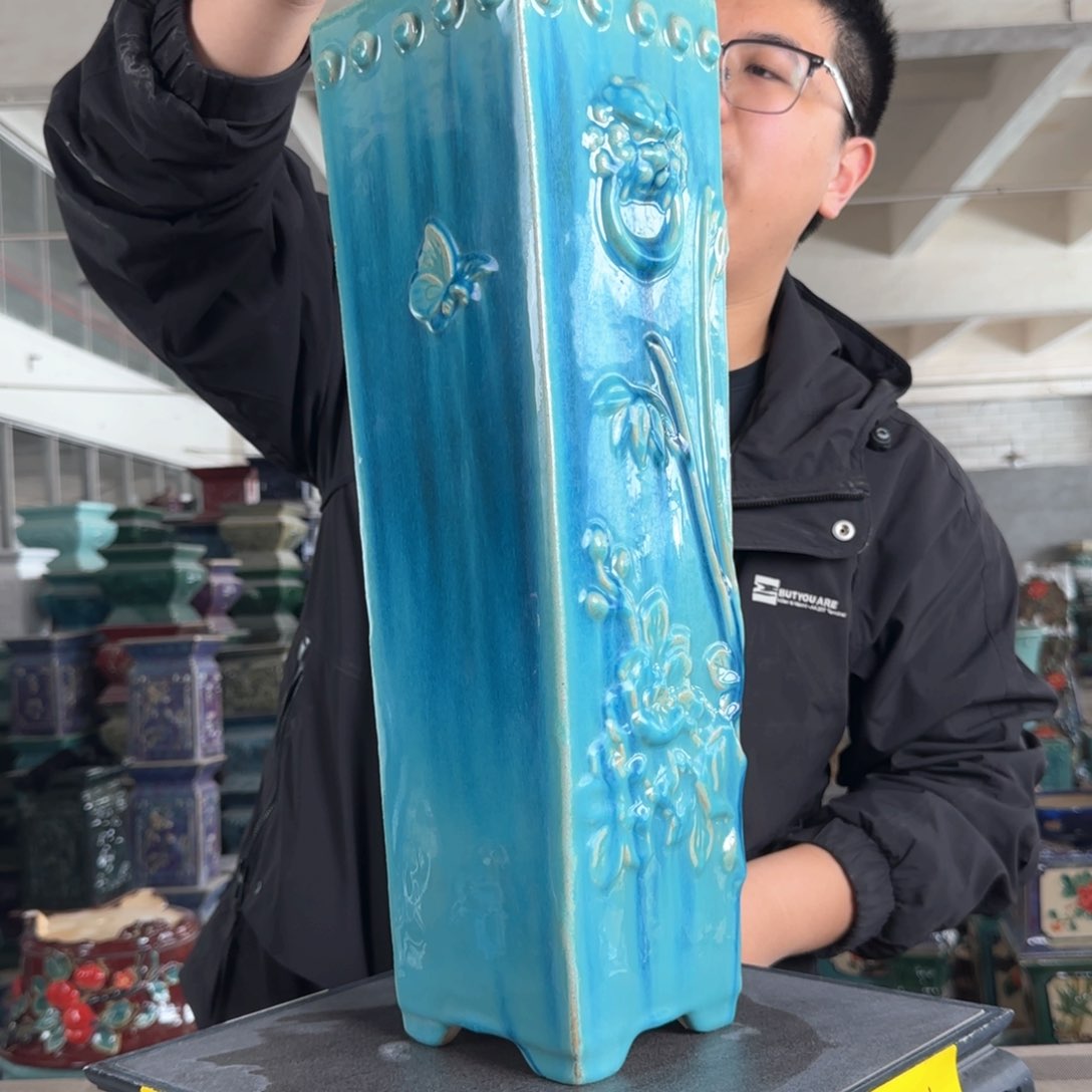 陶。一风堂石湾花盆 卸窑痕迹