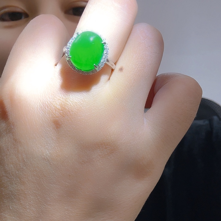 翡翠银S925镶嵌吊坠(不含链)