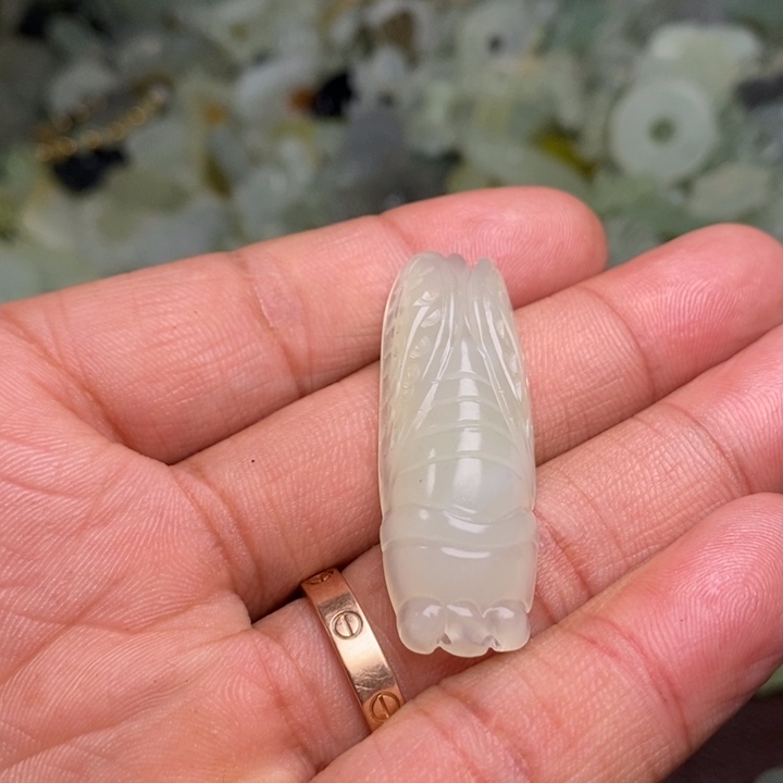 蛇纹石玉颈饰合金110