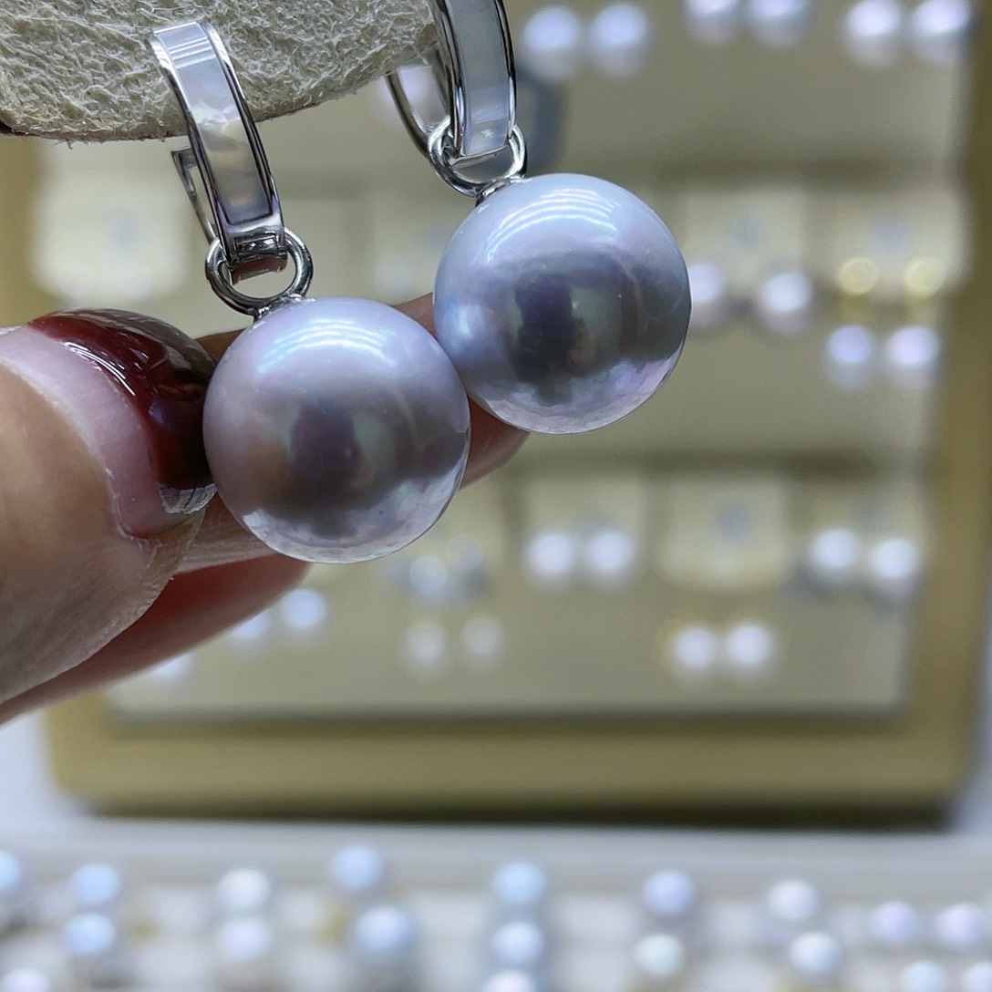 淡水珍珠耳饰银S925镶嵌