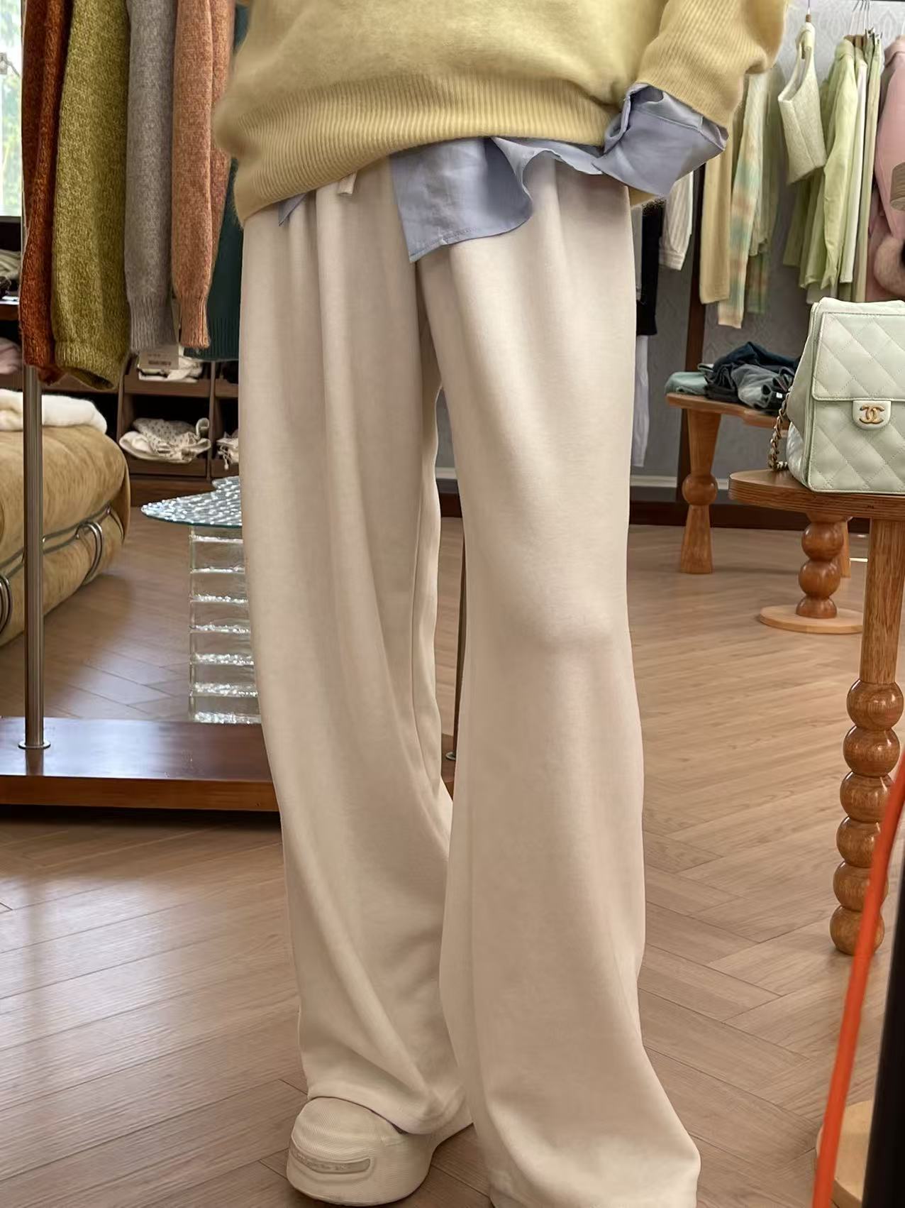 uni同款 不加绒牛奶裤 L 高个