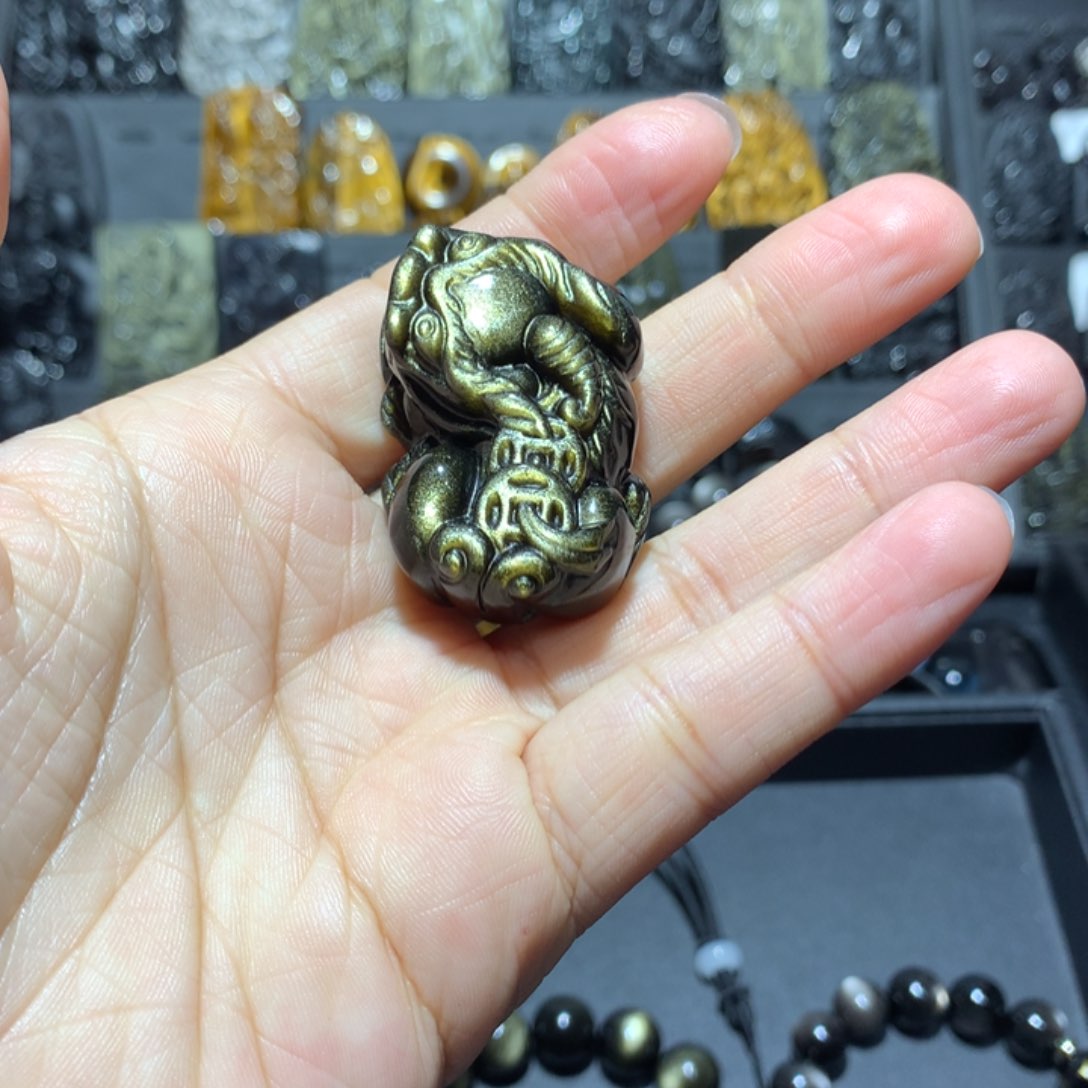 黑曜岩吊坠(赠链)未镶嵌记****常