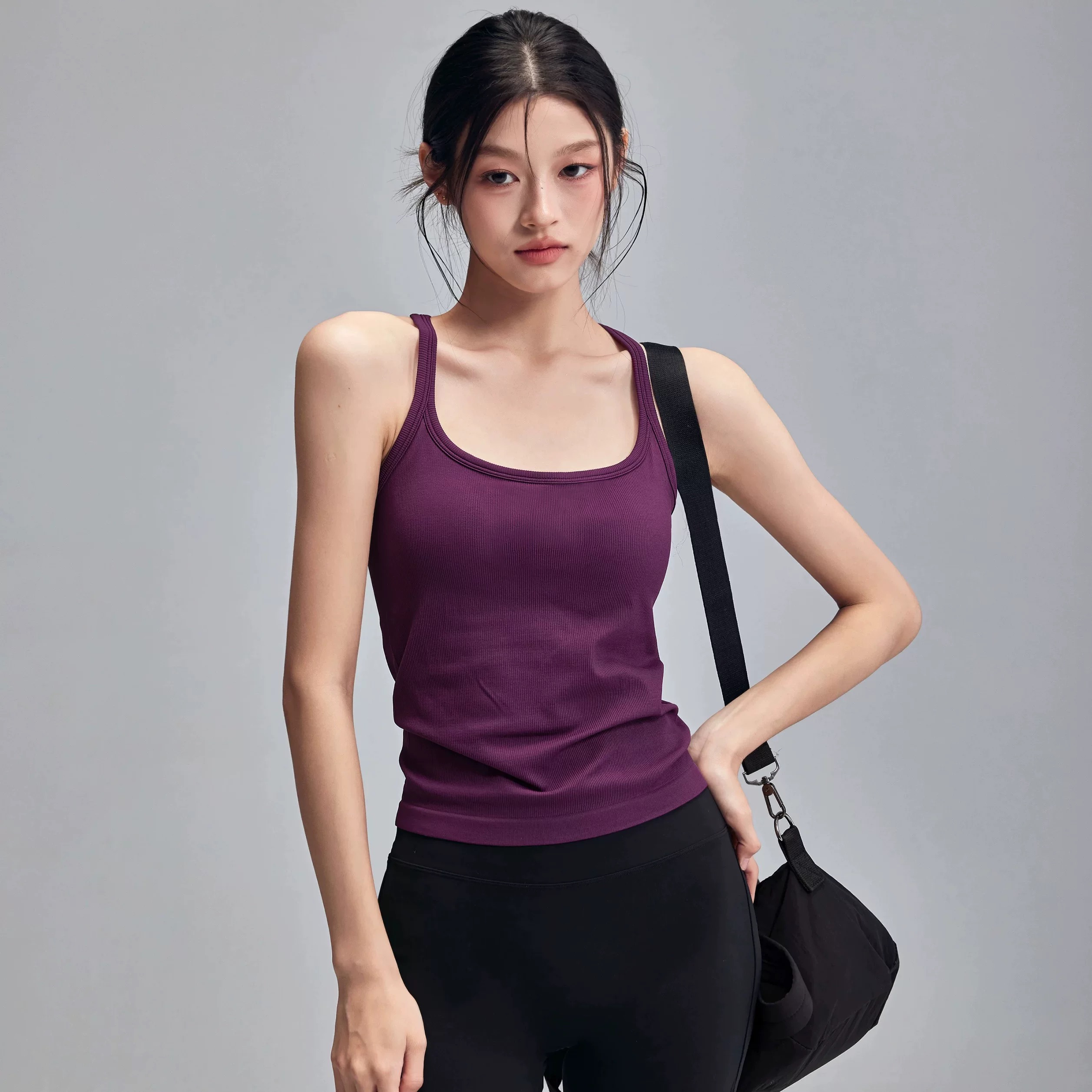 运动背心防震速干跑步内衣带胸垫健身女孩弹力工字吊带瑜伽服上衣