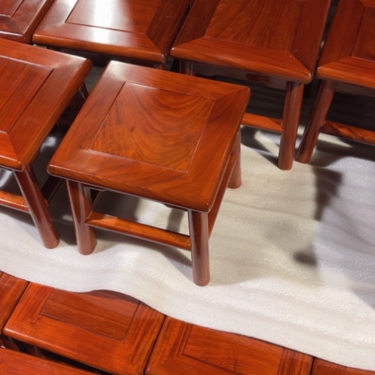 福***缘家具紫檀木类缅花富贵凳