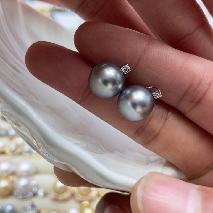 海水珍珠耳饰18K金镶嵌