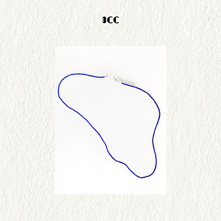 非金属树脂项链 3CC【祖母蓝】设计师精工串米珠极细项链67235