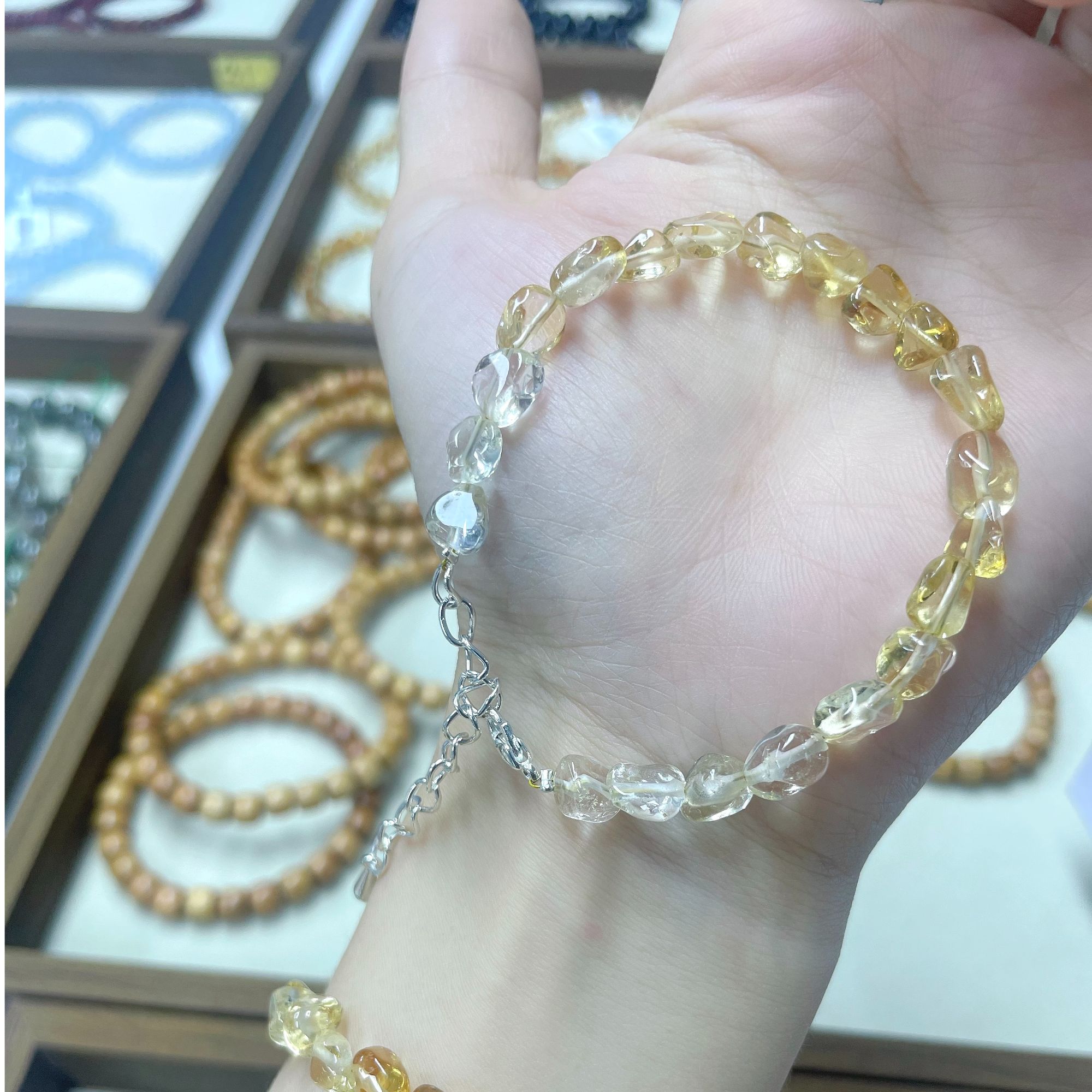 【秋先生】巴西天然黄水晶碎碎石手串（多样性发起一）