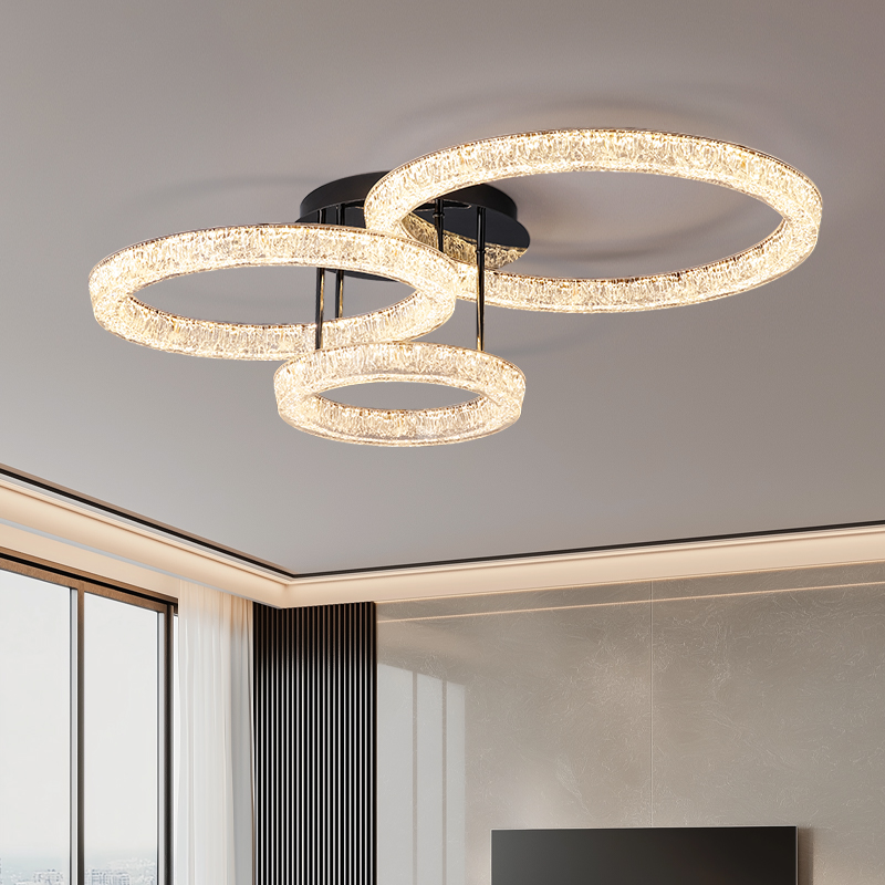 极简创意圆环轻奢客厅吸顶灯全光谱护眼中山灯具现代简约led主灯