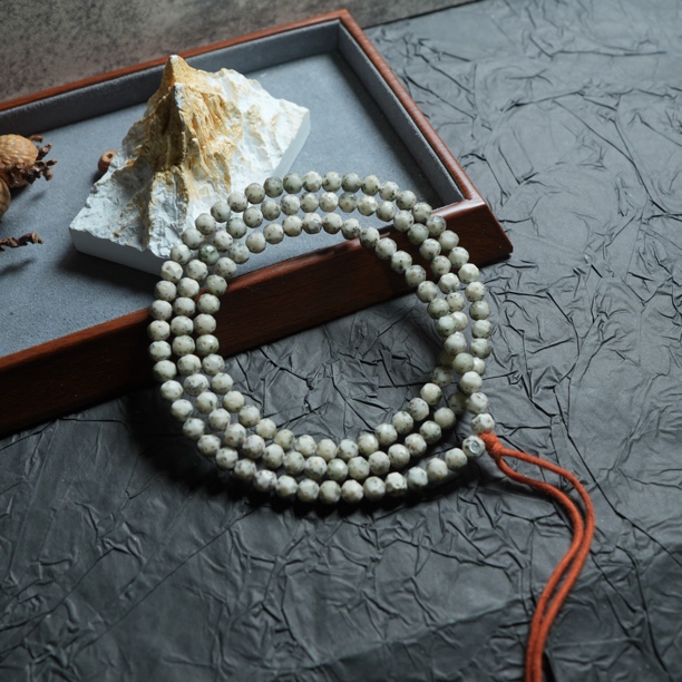 银标级6.7冰糖玉化大留白小胖墩星月菩提手串S6.7BTPD-5