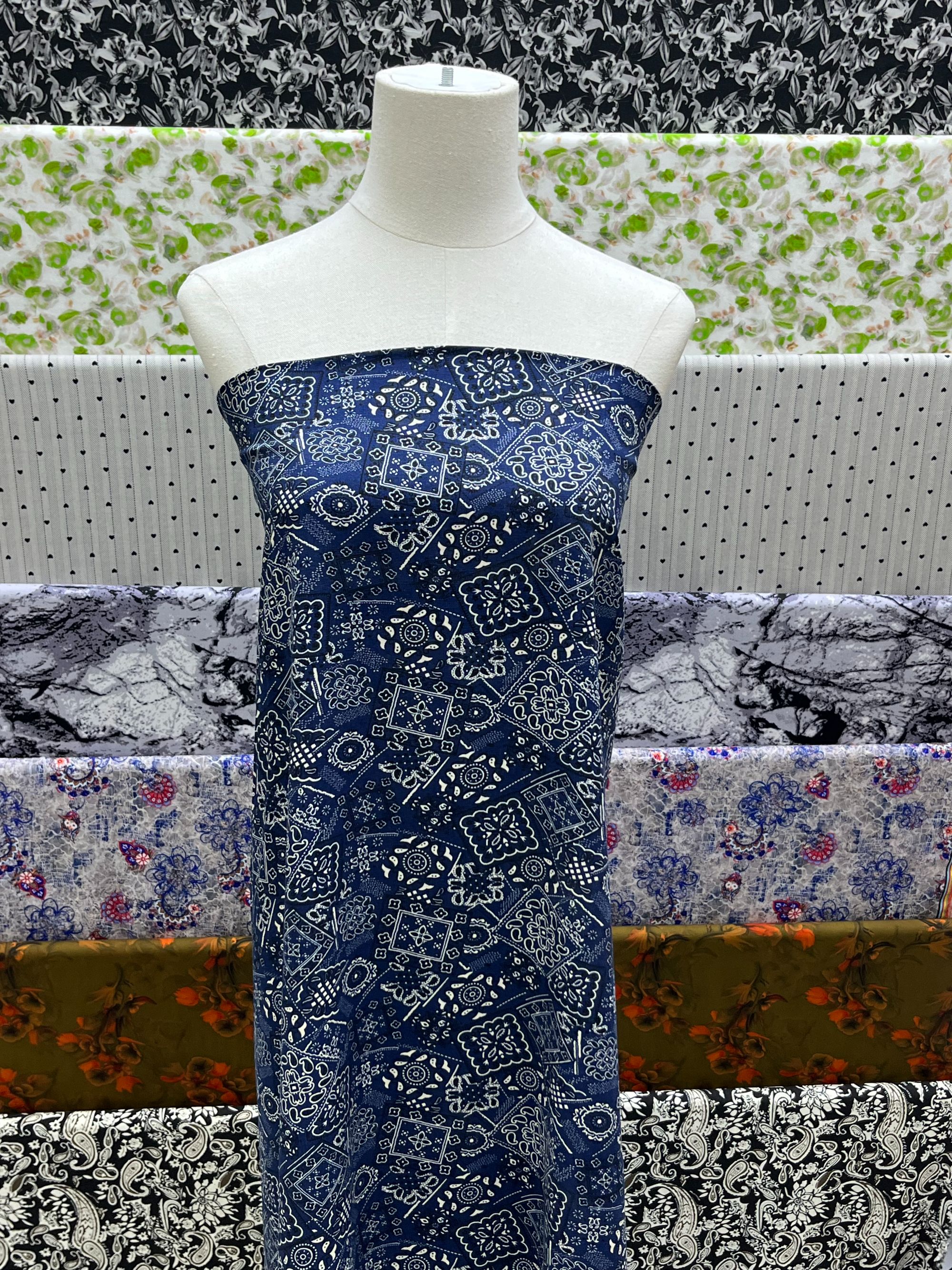 【名贵坊竹节棉】竹节棉绸—蓝染旧梦