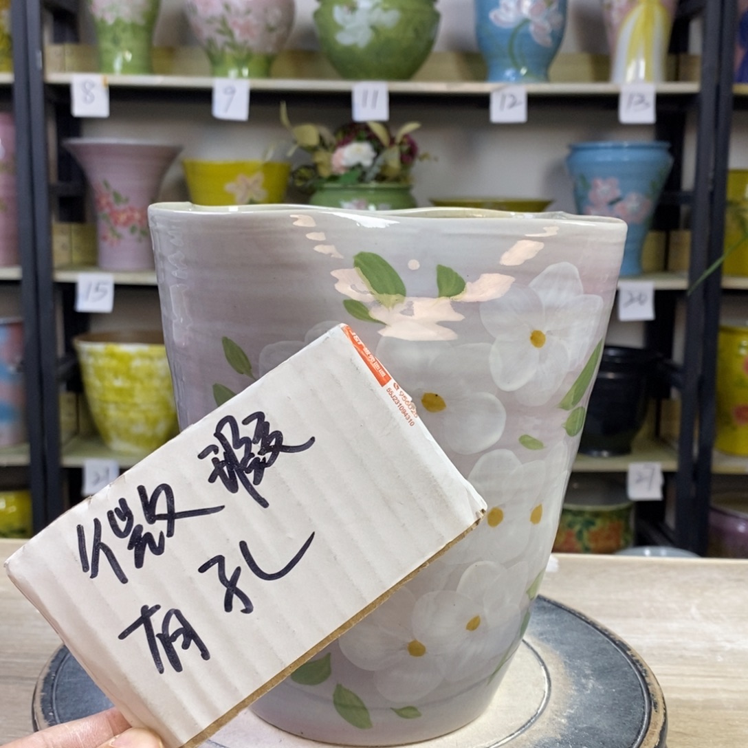 景德镇手工手绘陶瓷花盆