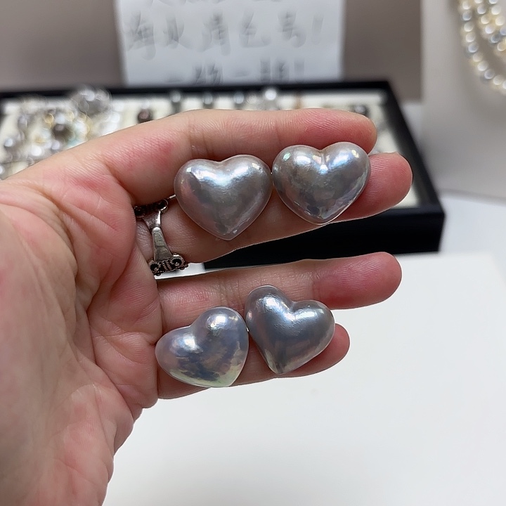 拼合珍珠（马贝珠）耳饰银S925镶嵌