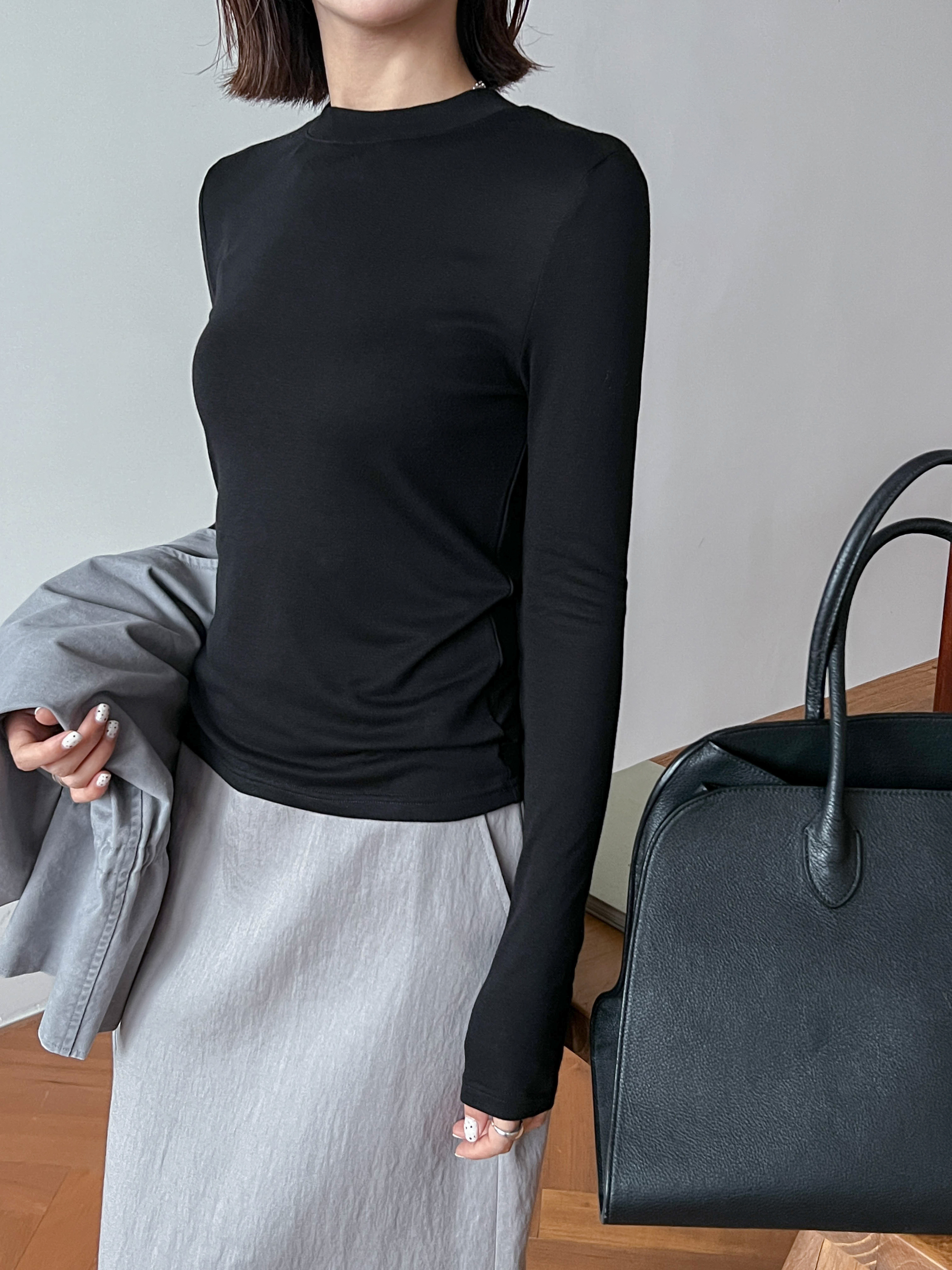 《新品上新》半高领通勤长袖常规修身打底毛针织衫 02105