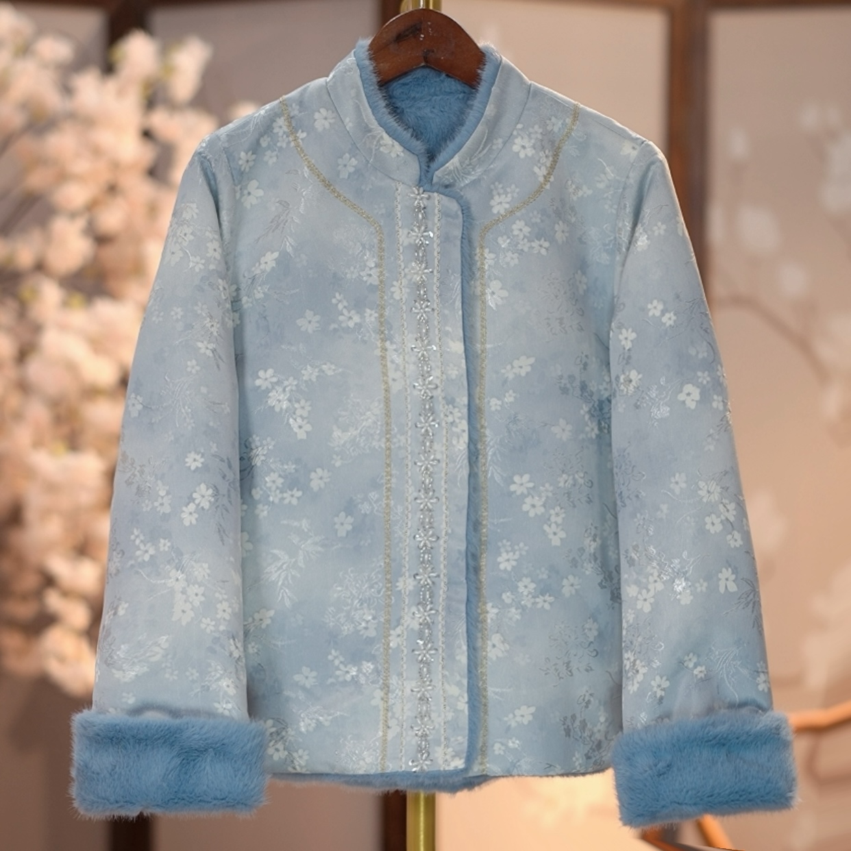 《念安然-双面穿》2025新中式国风提花女士百搭长袖外套