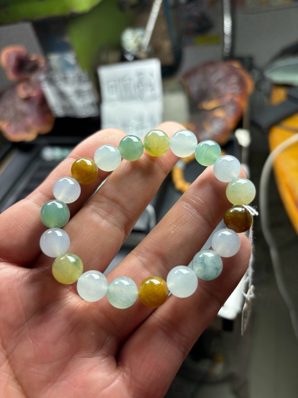 缅甸翡翠多宝卡9.8 19粒