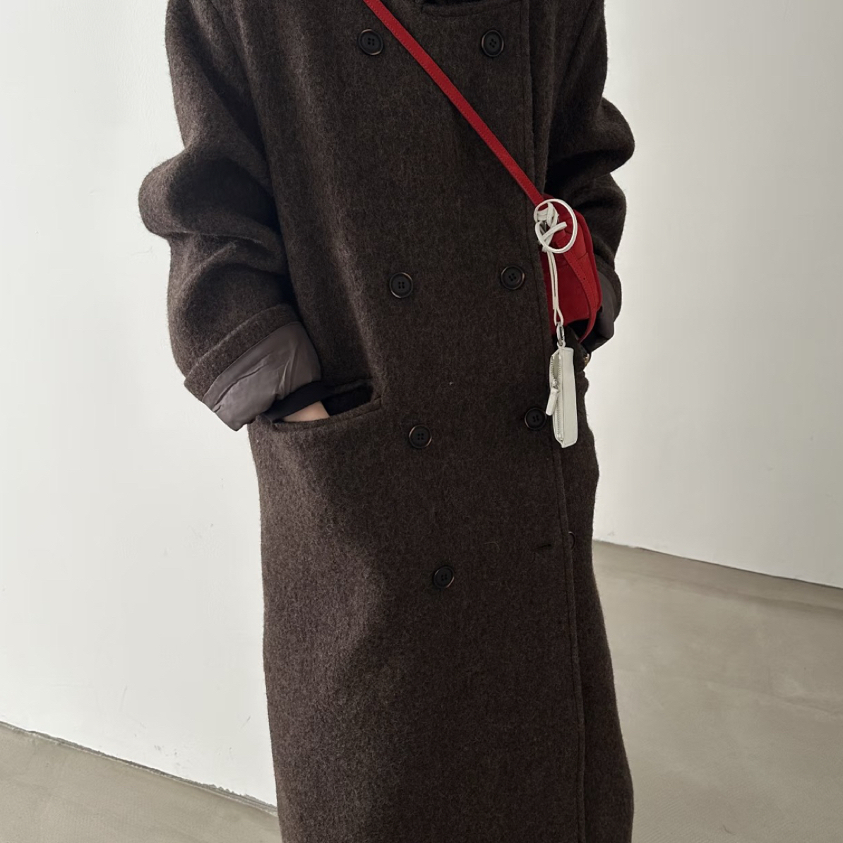 古着女毛呢外套大衣气质中长款秋冬