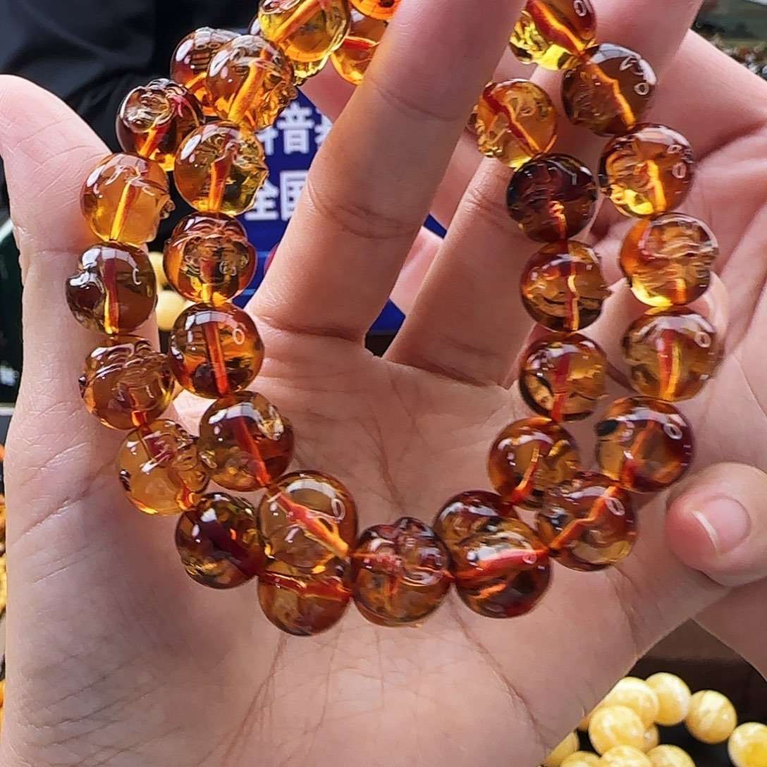 琥珀未镶嵌颈饰11MM 多样性发其一