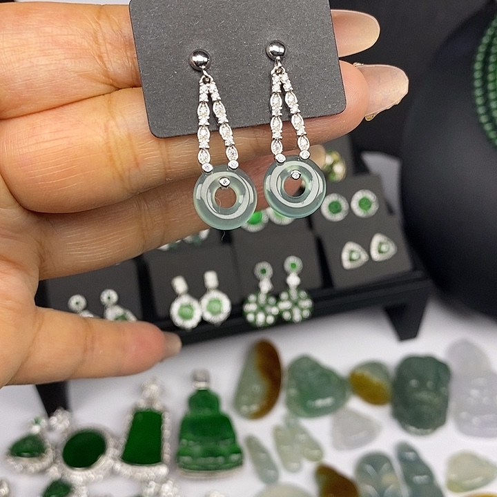 翡翠未镶嵌耳饰 翡翠未镶嵌耳饰