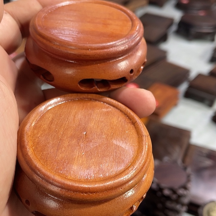 香榧木红木底座工艺品2个