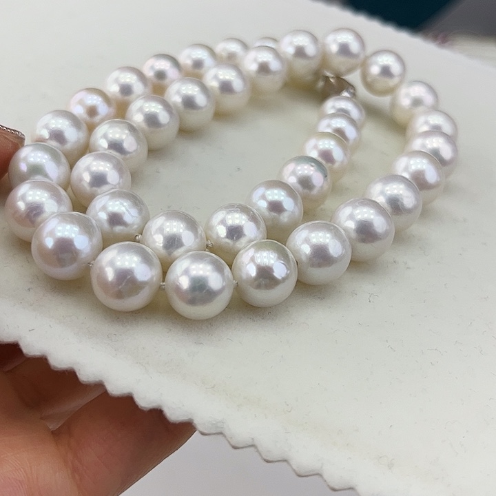 淡水珍珠颈饰银S925镶嵌➕11-12高品极光炫彩