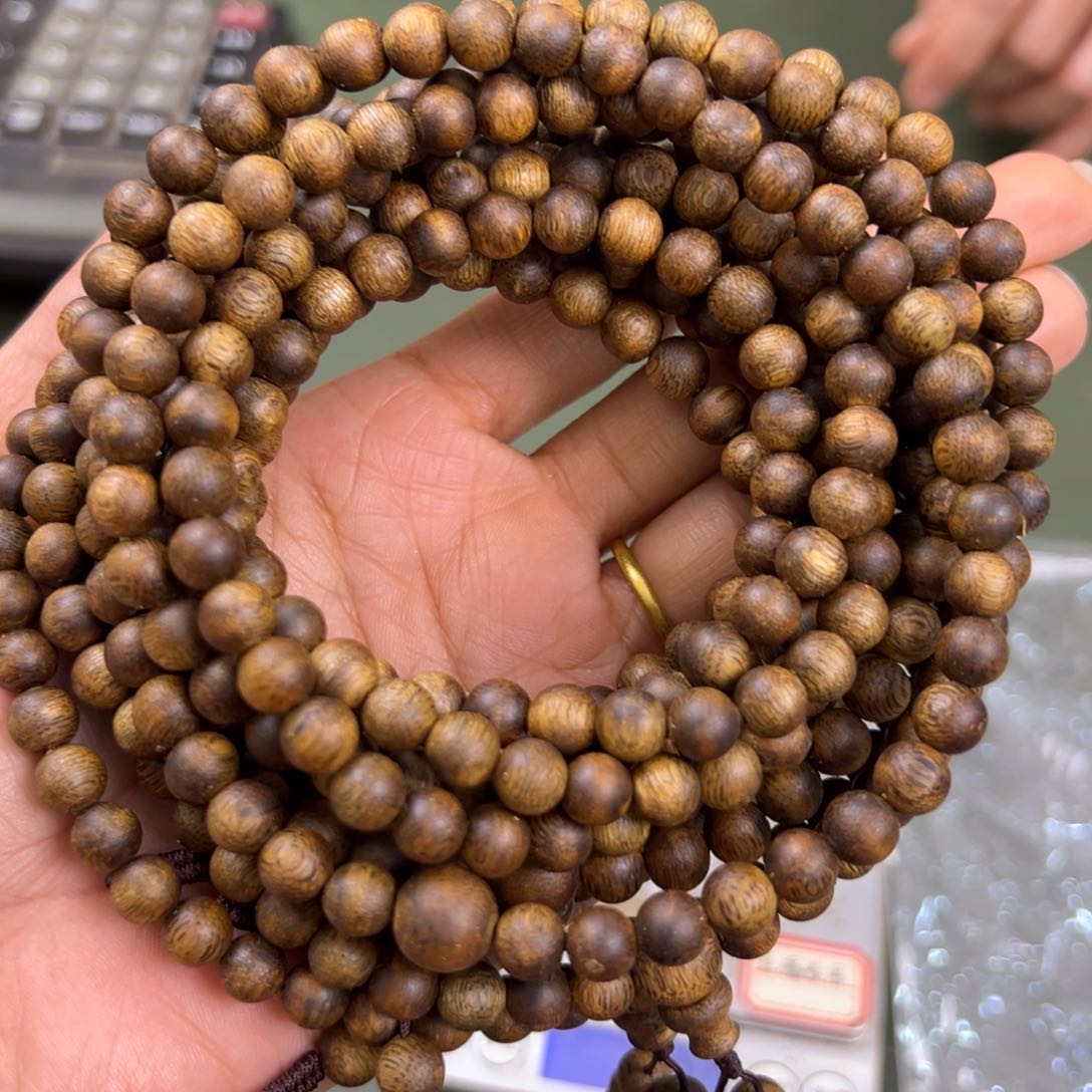 沉香手串海南老白棋卡7/14g+多圈多样性发一