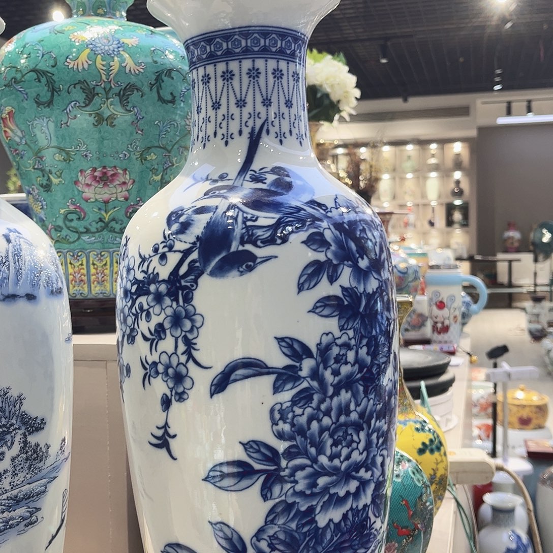 陶景德镇陶瓷花瓶45公分一个