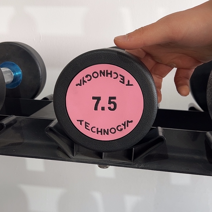 全新纯钢泰诺哑铃7.5公斤一对粉色