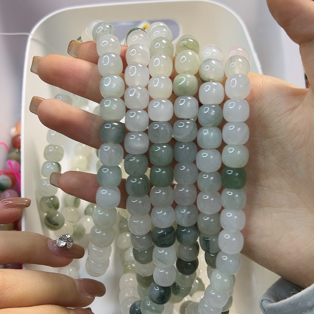 玛瑙/玉髓合金珠宝半成品天山翠老型珠卡10一条