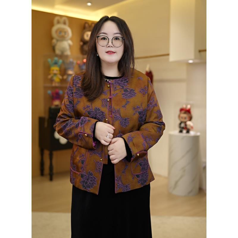 【深圳霞姐】秋季上新大码女装国风提花长袖外套