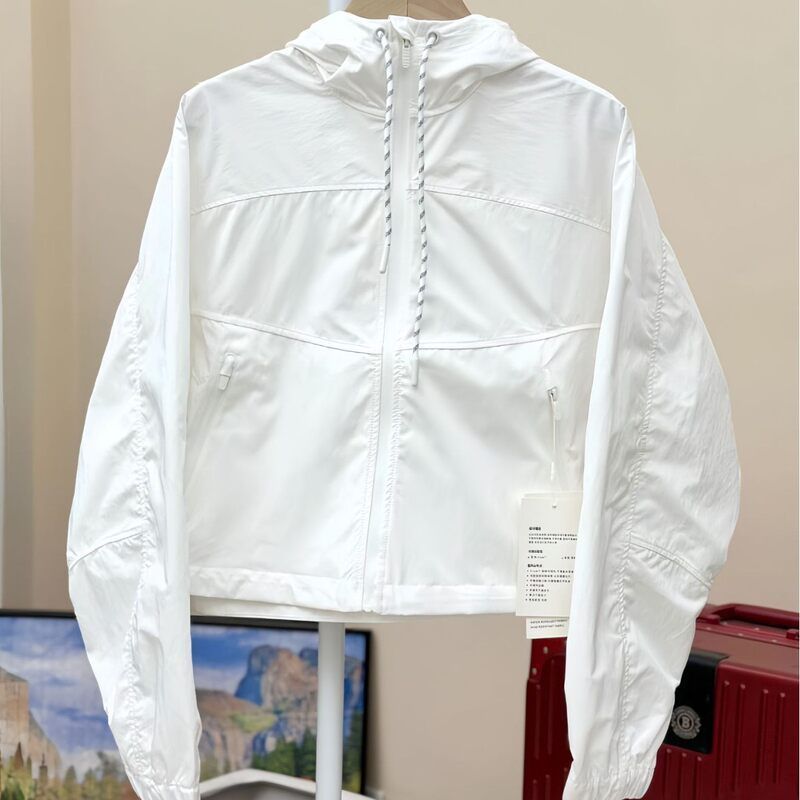 lulu露露同款运动外套薄款防紫外线连帽健身皮肤衣透气速干上衣