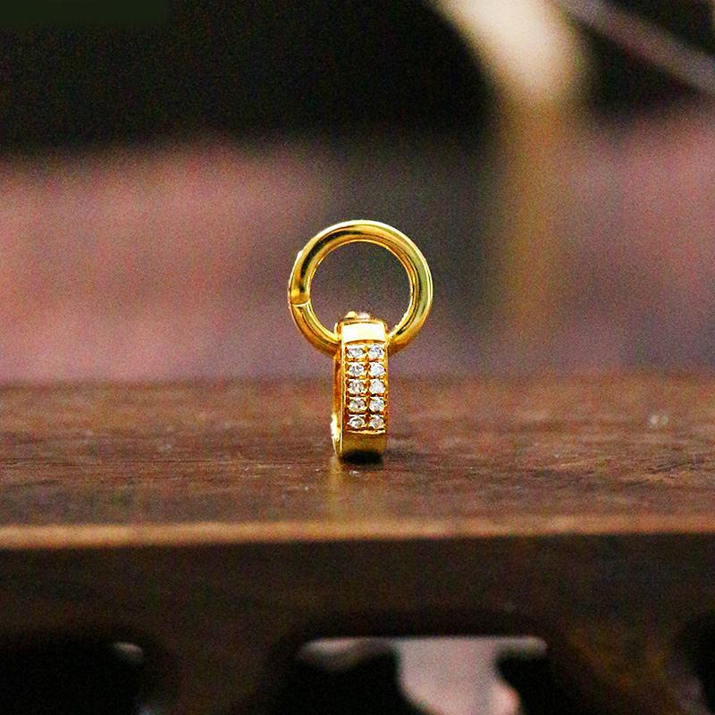 [非藏大珠宝家]金OT扣厚金扣头连接扣双环百搭金色【8463D】