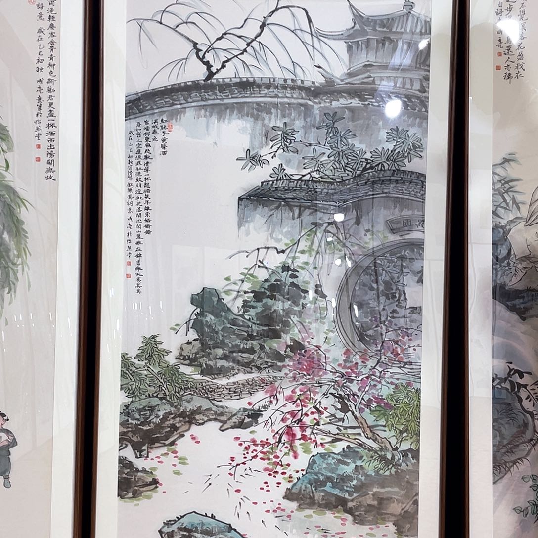 国画手绘画作品带框80/160