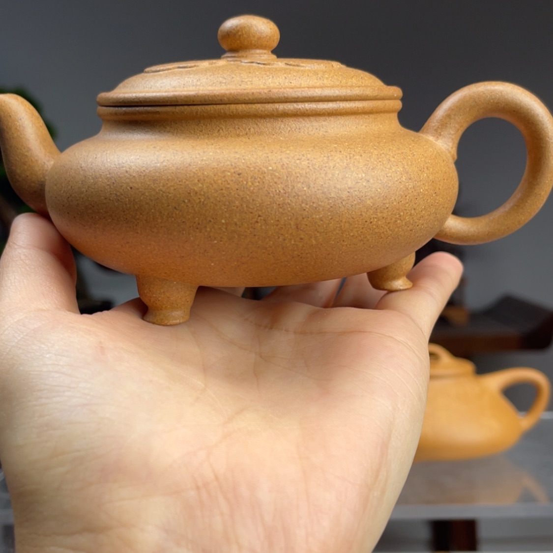 【闪购商品】紫砂茶壶金黄段共生矿大彬如意容量180cc