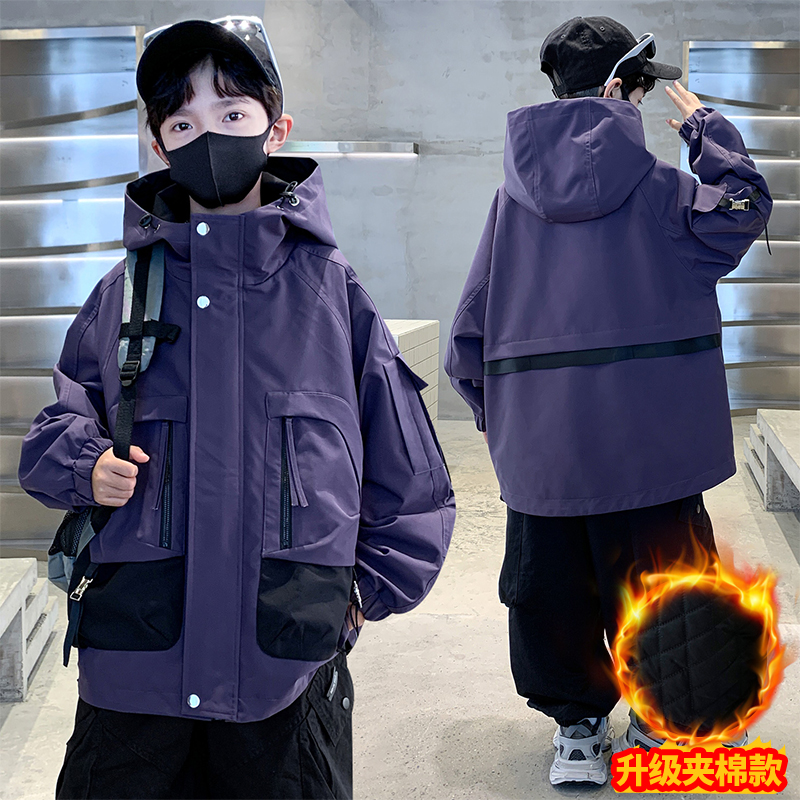 男童外套春秋款2025新款春季中大儿童装洋气男孩秋装冲锋衣WT-710