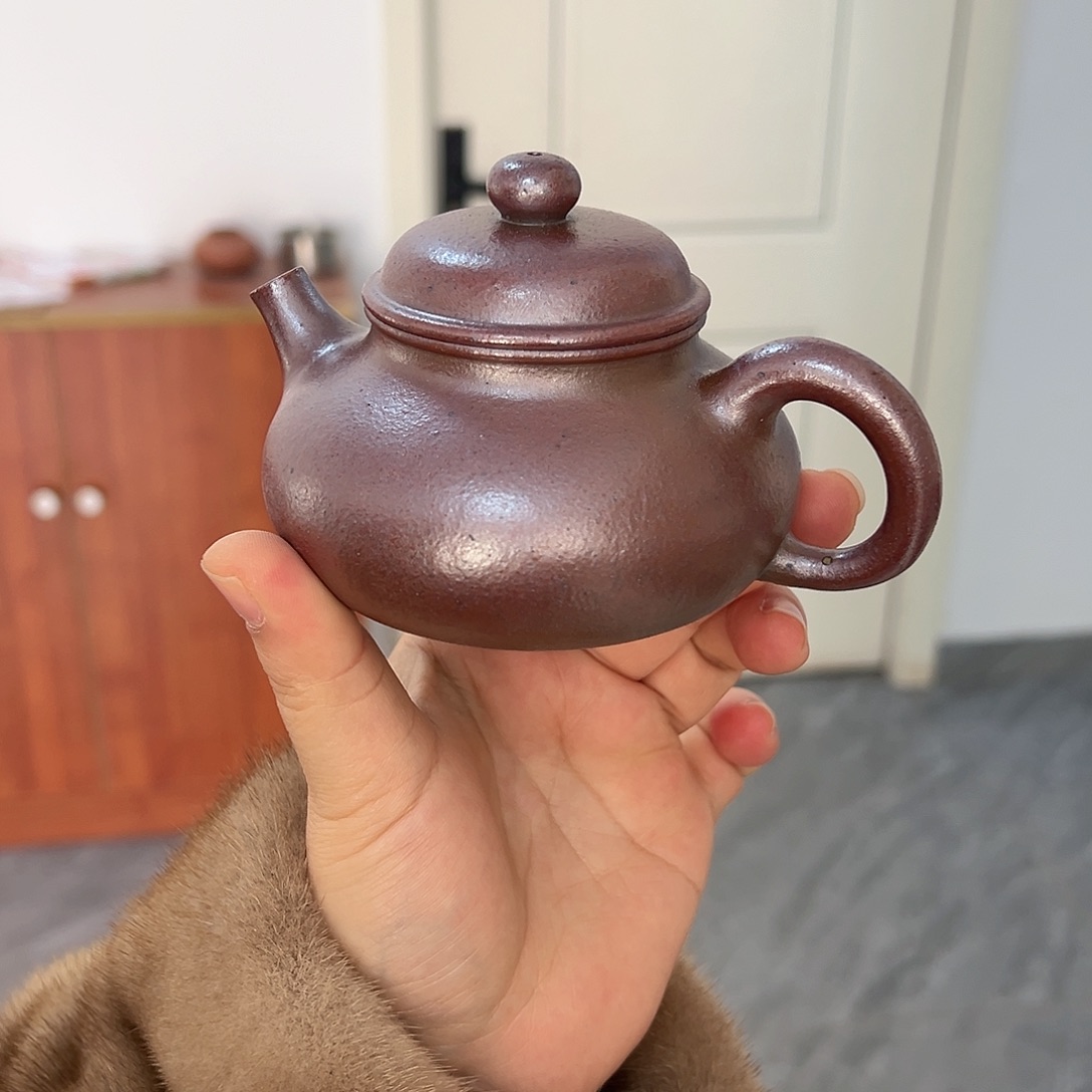 紫砂茶壶黄龙山原矿天青火痕烧200