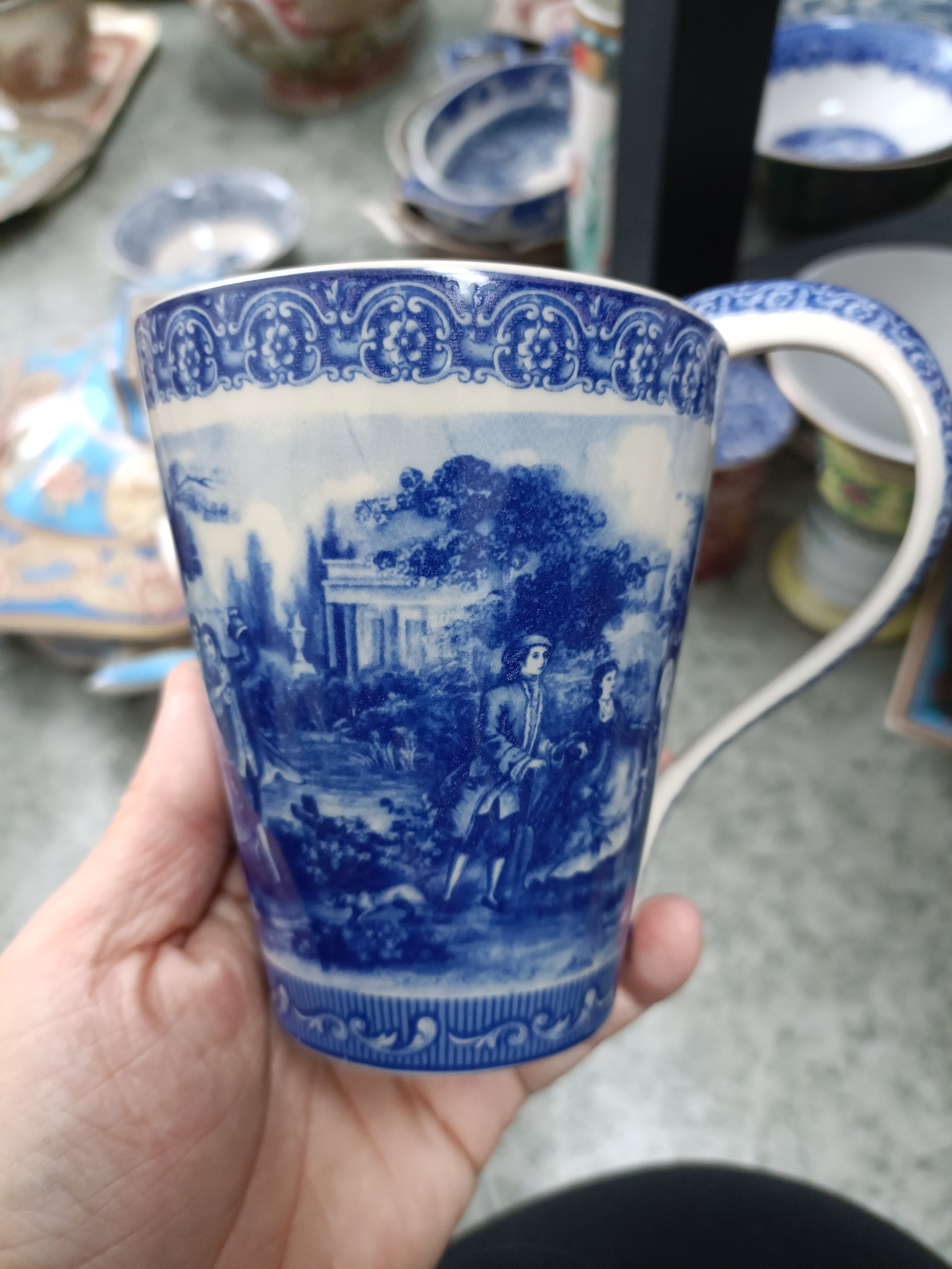 雅顿黑瓷蓝色马克杯