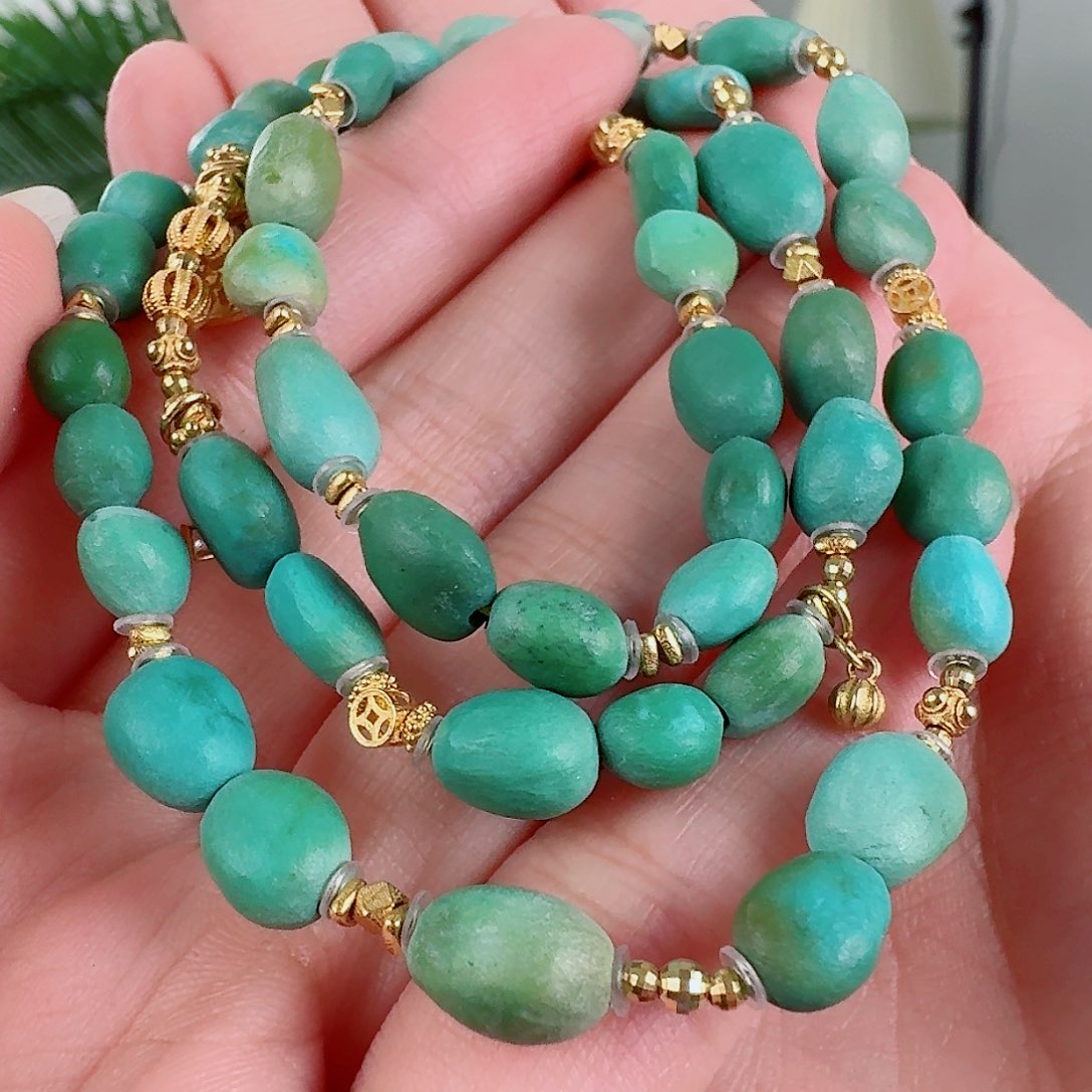 18K金镶嵌绿松石珠宝奇石