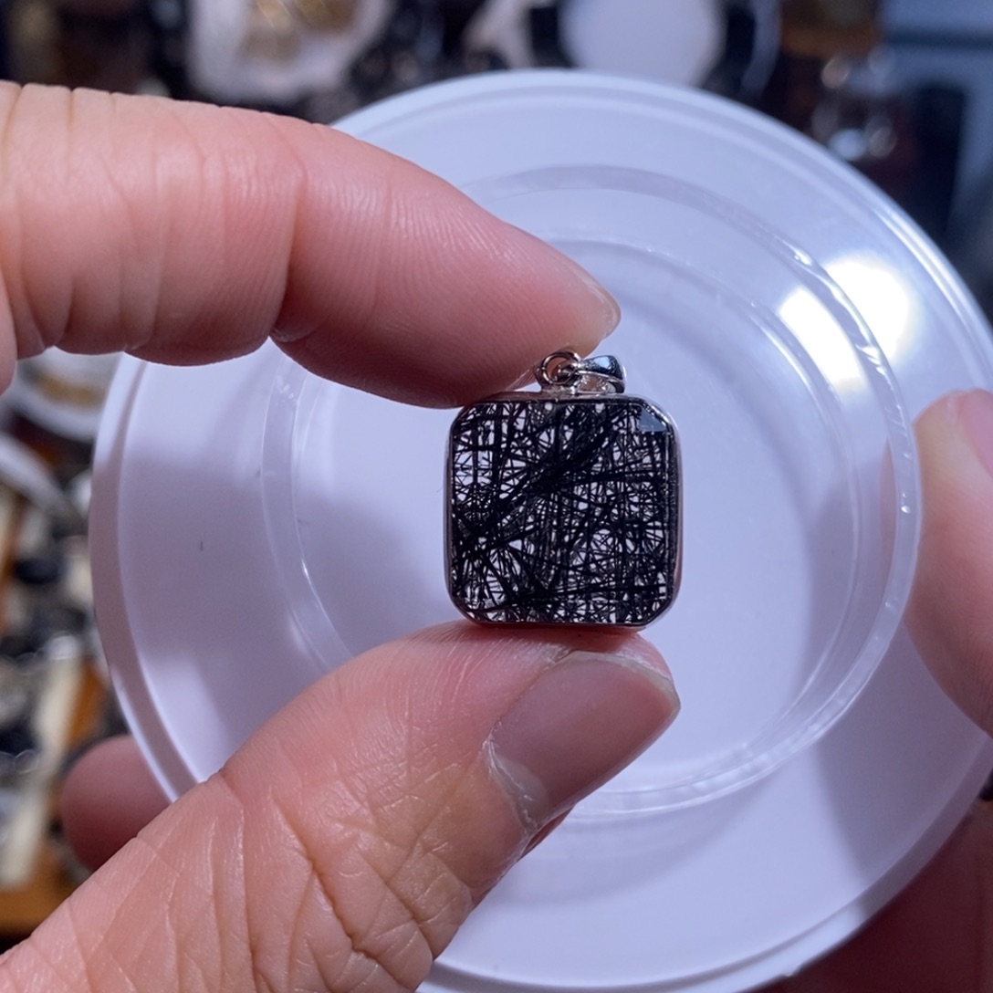 水晶手链未镶嵌黑发晶全净体蕾丝19×16×14毕业级吊坠