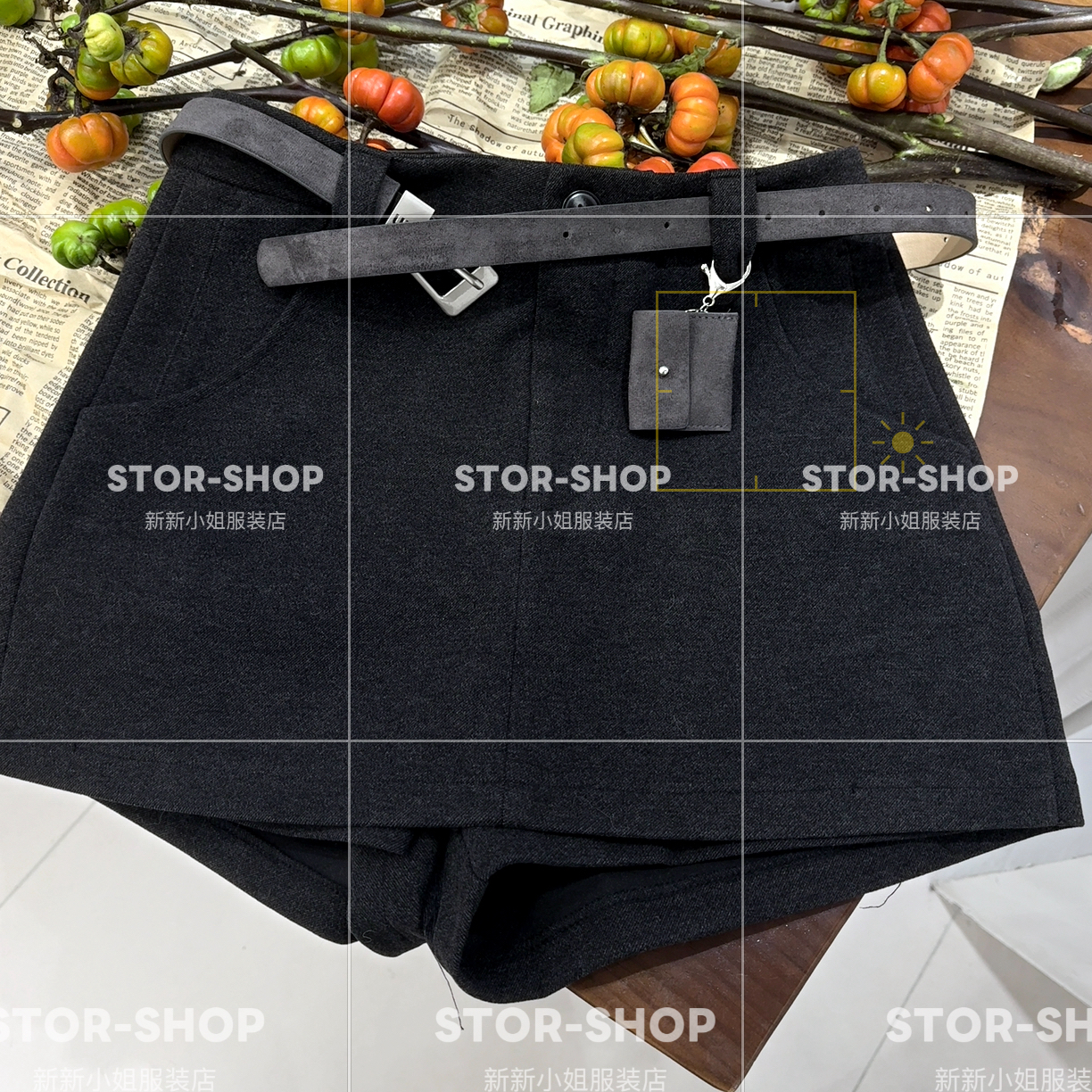 ｛小包裤裙｝冬 加厚 好版型 显瘦A字 裤裙配腰带