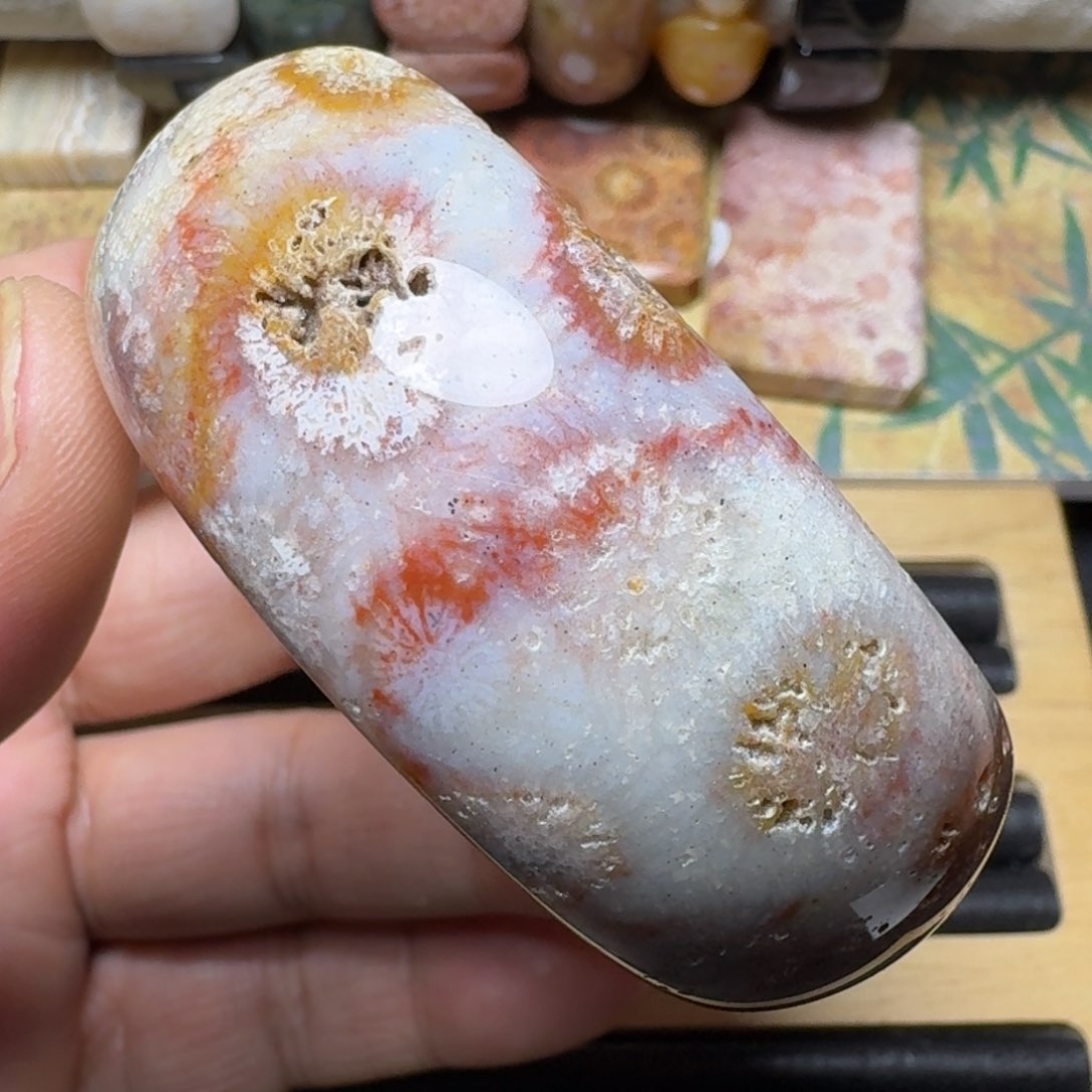 硅化玉天然色有机玉石保真色未镶嵌52.5圈口特价