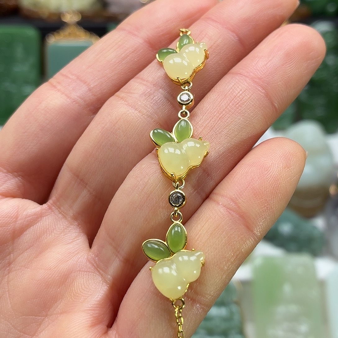 和田玉银S925镶嵌颈饰