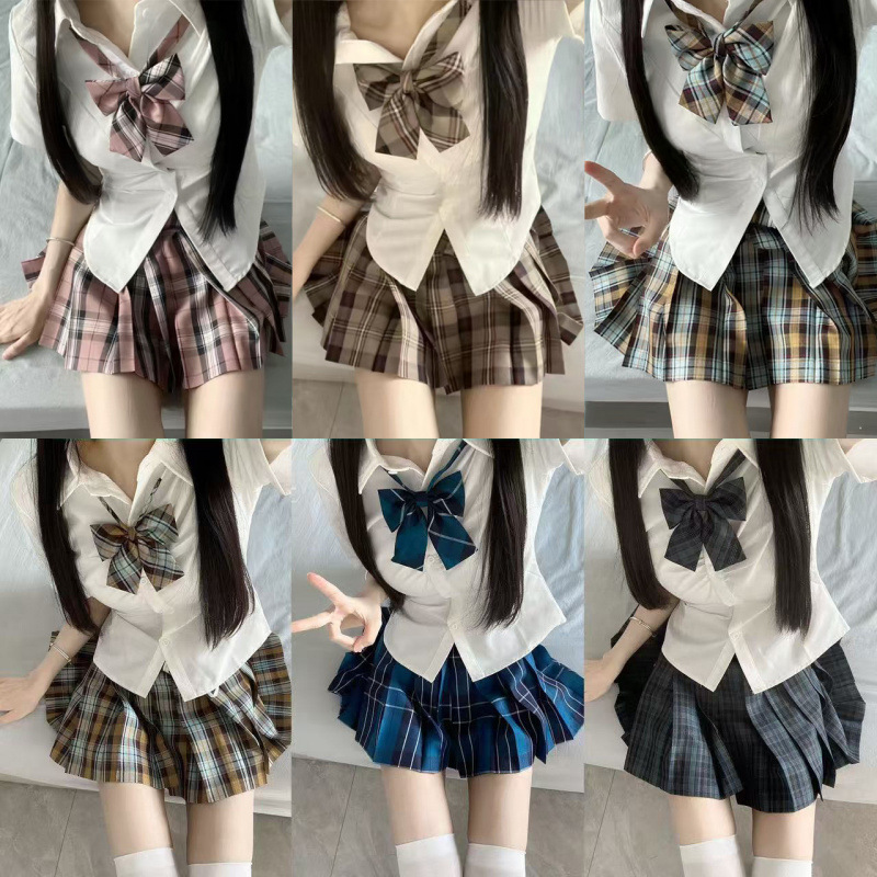 涤纶100%春秋jk制服套装女学生校服纯欲风衬衫收腰显瘦JK衬衣百褶