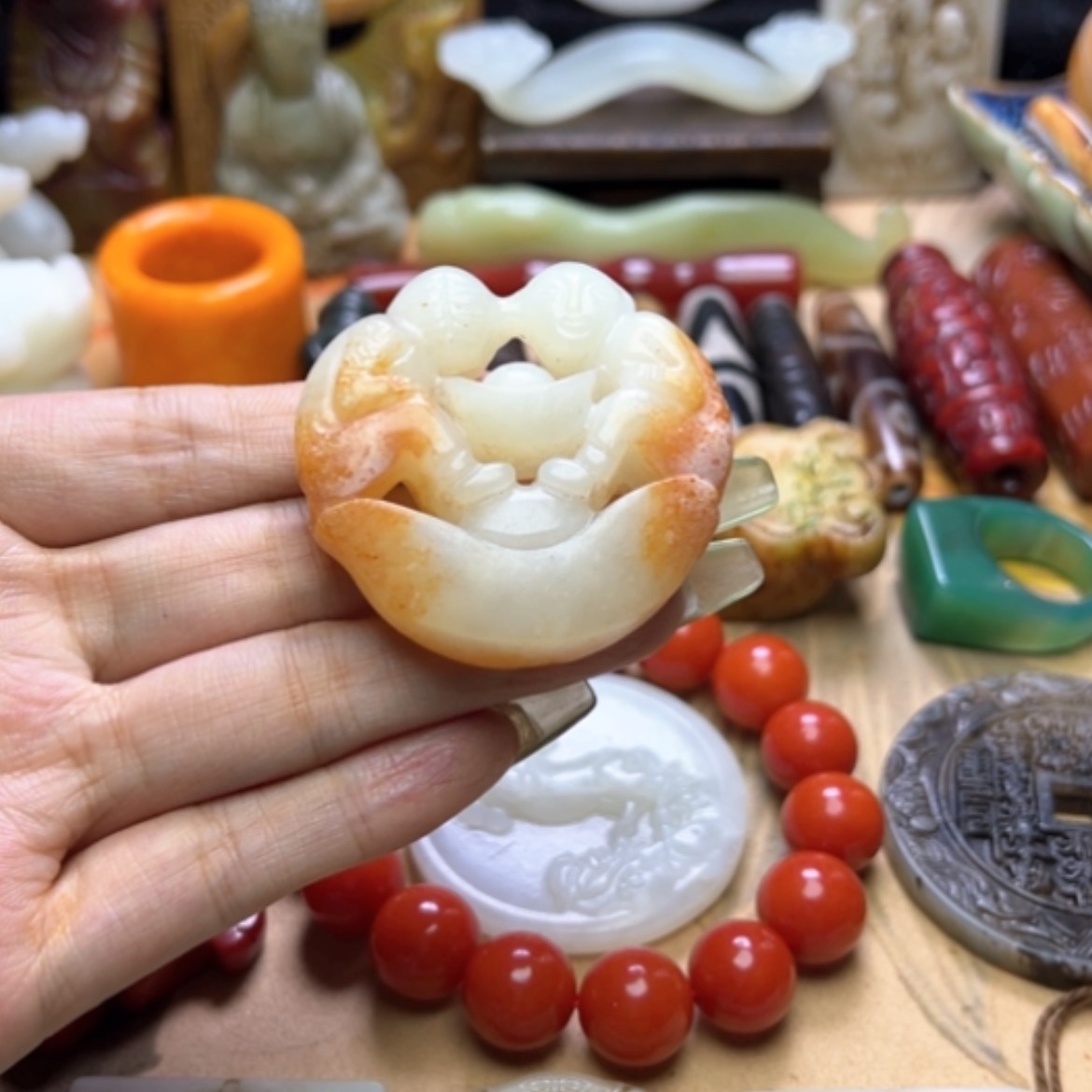 【闪购商品】蛇纹石玉未镶嵌颈饰