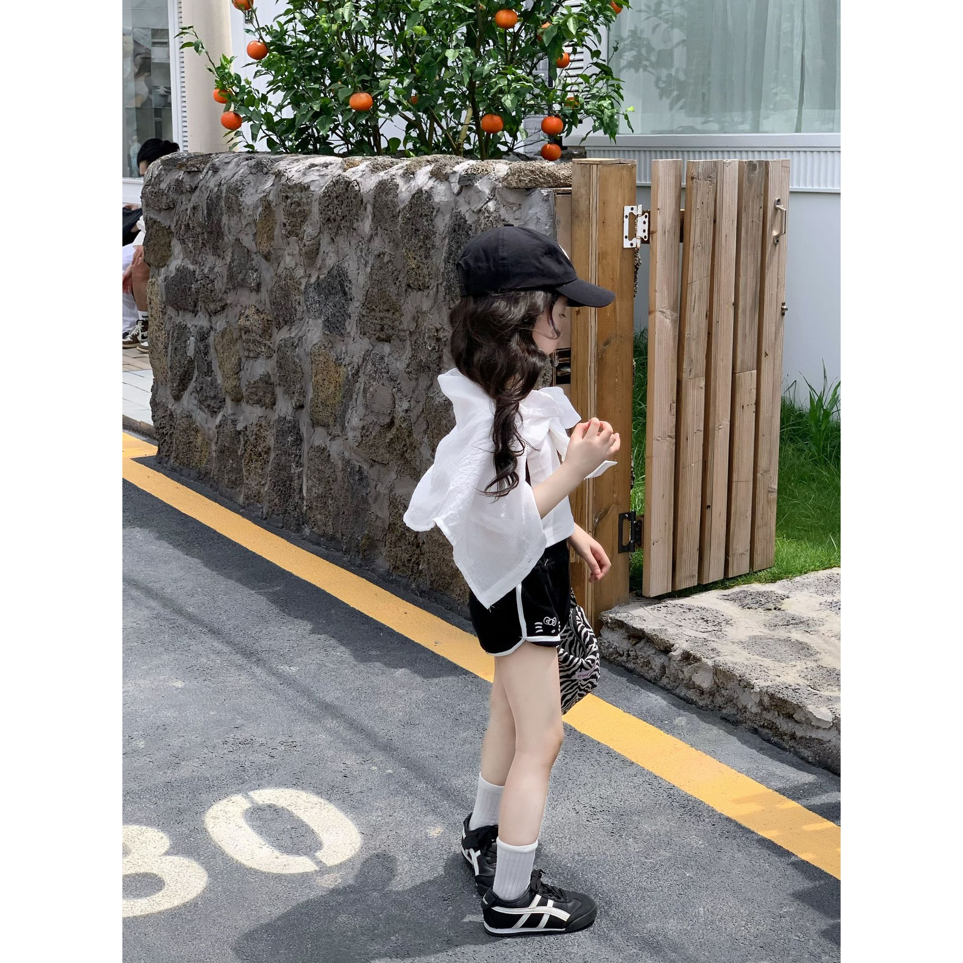 Bmy2025ss 女童2025夏季新款韩版字母印花背心运动短裤外套