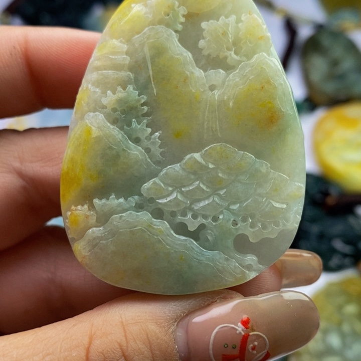 翡翠未镶嵌挂件翡翠